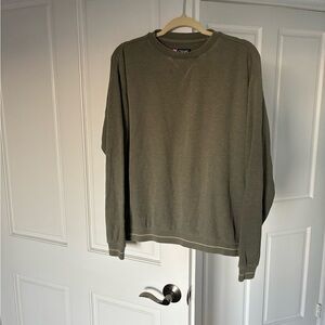 Vintage Chaps Ralph Lauren Crewneck Waffle Henley in Olive Green